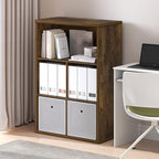 Furinno Cubicle Book Shelf, 5-Cube Bookshelf, Extra Thick Frame Cube Storage Organizer Bookcase with Closed Back, 15.3 x 29.9