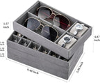 Velvet Jewelry Drawer Organizer Trays – Grey Stackable Jewelry Storage Inserts Set, 4-Layer Jewelry Tray Set for Earrings, Ri