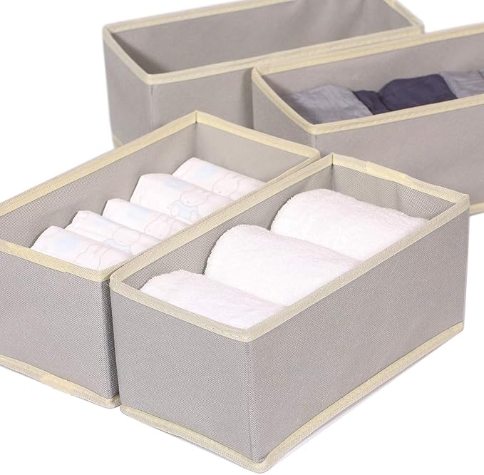 DIOMMELL Foldable Cloth Storage Box Closet Dresser Drawer Organizer Fabric Baskets Bins Containers Divider for Clothes Underw