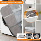 Collapsible Laundry Baskets with 3 Compartment, 150L Tear-proof Pop Up Hamper, Foldable Laundry Basket with Tote Handles, Dir
