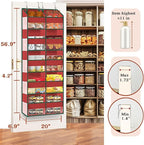 Christmas Over The Door Organizer 5 Tiers, Extra Large Behind Door Storage of 10 Compartments, 80 lbs Weight Capacity Hanging