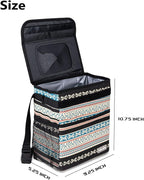 Car Garbage Can Cute - Leak-Proof Car Trash Can with Lid and Storage Pockets, Car Trash Bin for Men and Women, Boho Aztec Essentials: Must-Have Car Interior Accessories (Beige Aztec Motif)