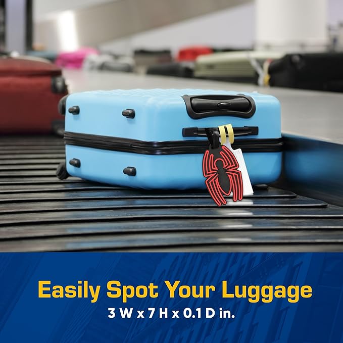 FUL Spider-Man 2-Piece Suitcase ID Tag Set with Adjustable Straps, Head, Multi, One Size