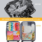7 Pcs Compression Packing Cubes for Travel, Waterproof Suitcase Luggage Backpack Organizer with Toiletry Bag Travel Essential