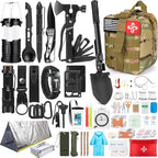 Survival Kit, 250Pcs Survival Gear First Aid Kit with Molle System Compatible Bag and Emergency Tent, Emergency Kit for Earth