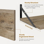 Deep Floating Shelves for Wall,36" Wx10 D Wood Wall Shelves with Metal Brackets,Hanging Storage Floating Shelf for Living Roo