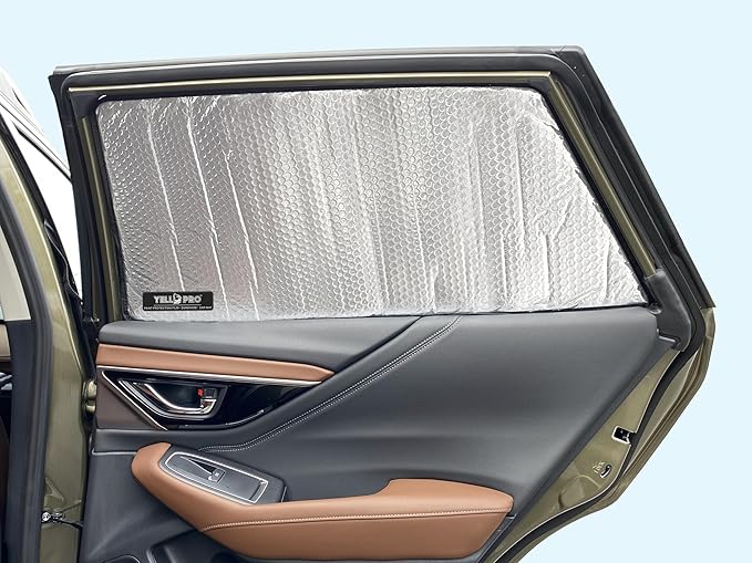 Side Window Rear Seat Sunshade Custom Fit for 2019 2020 2021 2022 2023 2024 2025 2026 GMC Sierra 1500, 4Door Double Cab, UV Reflector Sun Protection Accessories (Set of 2) -Made in USA
