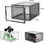 Attelite Upgrade 12pack Shoe Box Storage Containers,Thicken Sturdy Clear Stackable Plastic Shoe Organizer Box with Magnetic D