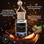 Invigorating Coffee Scented Car Freshener with Luxurious Design - Lasts up to 60 days (Espresso Shot) - A+ Scents Car Hanging
