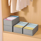 4 Packs T-shirt Drawer Organizers for Clothing,10 Grids Compartment Wardrobe Storage Box, Clothes Organizer for Folded Clothe