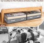 Dolicer 2 Pack Under Bed Storage with Wheels, 6in-10in Height Adjustable Underbed Storage Containers, 92L XXXL Under Bed Draw