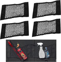 Universal Mesh Cargo Net Storage Net Wall Sticker Organizer Pouch Bag Storage Mesh Net for Car Trunk Storage Add On Organizers for Car Truck (15" x 9.5"(4 Packs))