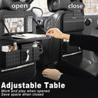 Car Seat Organizers,Multi-functional Back Seat Protectors, Storage Pouches, and Tray Holders (for Cars, Kids, Seat Back and Rear Seats) (Woven Black, 1 Pcs)