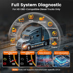 ANCEL HD120 Heavy Duty Truck Scanner with DPF Regen for Volvo & International MaxxForce Engine, Full-System HDOBD & OBD2 Diesel