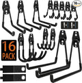 KOFANI Steel Garage Storage Hooks - 16 Pack Anti-Slip Coating, Heavy Duty Wall Mount Hooks for Hanging Bike, Ladder, Garden T