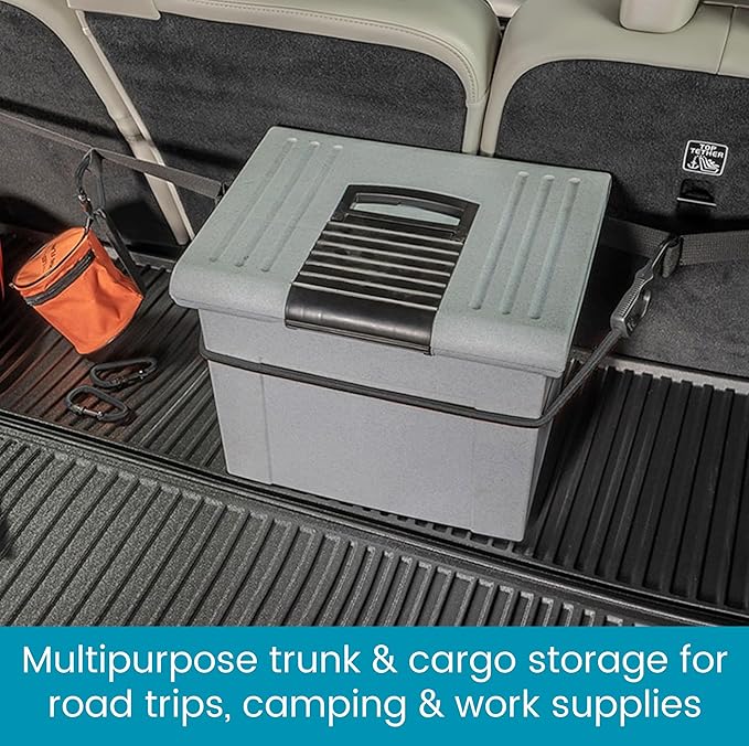 High Road HoldTight Trunk Organizer Cargo Strap with Bungee Cords and Carabiners for SUVs, Hatchbacks and Vans