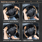 CAR PASS Line Rider Microfiber Leather Sporty 14.5-15 inch Steering Wheel Cover Universal Fits for 95% Truck,SUV,Cars, Anti-S