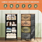 WLIVE Dresser with 4 Drawers, Storage Tower, Organizer Unit, Fabric Dresser for Bedroom, Hallway, Entryway, Closets, Sturdy S