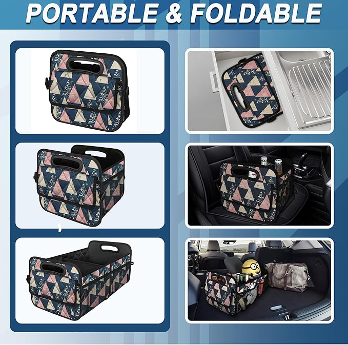 Deosk Trunk Organzier and Storage with 6 Big Pocket,Car Accessories for Women/Men 50L Waterproof Polyester for