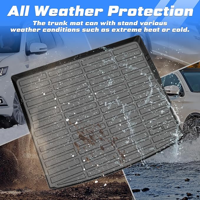 Sunsdrew Trunk Cargo Liner for 2023-2026 Nissan Ariya Accessoreis, Rear Trunk Mat Cargo Mat All Weather Protection TPE Rubber Raised Edge