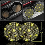 NBTEPEM 30 Pcs Yellow Bling Car Accessories Set for Women, Steering Wheel Cover Set, Bling Console Cover, Seat Belt Cushion, Shift Knob Cushion, Cup Holder Coaster, Rhinestone Car Hanging Accessories