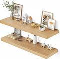 Dreamland 48" Floating Shelves for Wall, 12" Deep Thicker Oak Floating Shelves, Wall-Mounted Shelves for Bedroom, Living Room