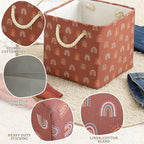 Geiserailie 6 Pcs 11 x 11 Inch Cube Storage Bins Fabric Storage Organizer Bins Foldable Cube Baskets with Sturdy Carry Handle