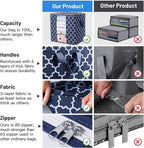 WISELIFE Storage Bags 3 Pack/100L Large Blanket Clothes Organization and Storage Containers for Comforters,Bedding, Foldable 