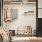 SONGMICS Shoe Rack, 2 Tier Shoe Organizer for Closet, Holds up to 8 Pairs of Shoes, Shoe Rack for Front Door Entrance, Metal 