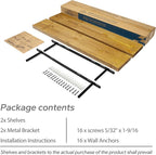 BGMG Wood Floating Shelves for Wall 36 inch Set of 2,Rustic Wooden Wall Mount Shelves for Bathroom Living Room Bedroom Kitche