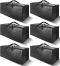 6 Pack Heavy Duty Extra Large Moving Bags W/Backpack Straps - Strong Handles & Zippers, Storage Totes For Space Saving, Fold 