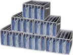 Zilink Upgraded Wardrobe Clothes Organizer with Support Board Clear Pant Organizer for Closet with 7 Grids Jeans Storage Orga