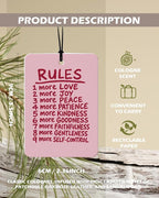 Retro Pink Christian Car Air Freshener 4 Pcs, Neutral Bible Verses Hanging Air Freshener for Cars Bathroom Dorm Books Decor, 