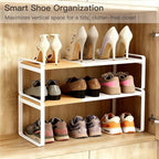 Expandable Cabinet Shelf Organizer & Spice Rack, Stackable Kitchen Counter Riser with Anti-Slip Legs, Bamboo Cupboard Storage