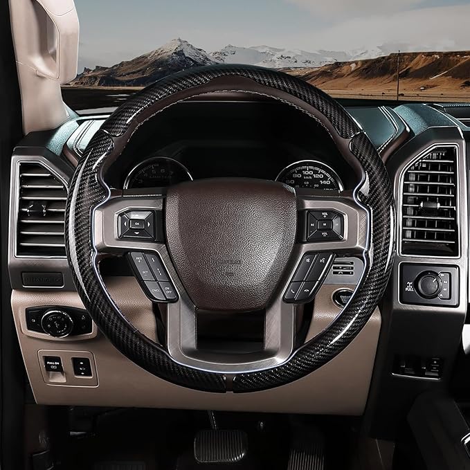 Steering Wheel Cover for Ford F150 2015-2020/ F250 2017-2022/ F350 2017-2022/ F450 2017-2022/ F550 2017-2022/ Ford Expedition 2018-2021 Steering Wheel Protector for Ford Steering Wheel Accessories