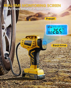 KeenPower Tire Inflator Portable Air Compressor - Super Fast - 21V Rechargeable Battery Powered Handheld 160PSI Tire Inflator, Dual Power Supply Modes, Portable Air Pump for Car Motorcycle E-Bike