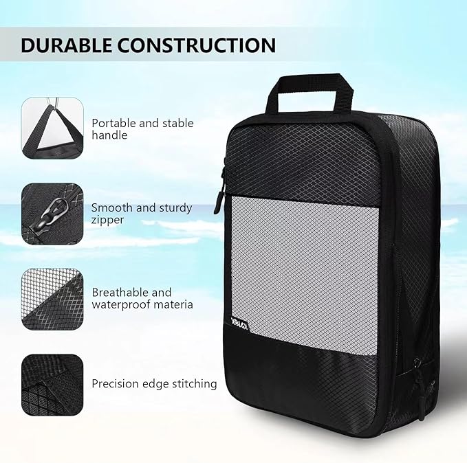 Compression Packing Cubes for Suitcases,5 Set Travel Essentials, Lightweight Luggage Organizer Bags, Travel Cubes for Carry o