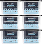 Moisture Absorber Tub with Activated Charcoal - 6-Pack - 10.5 oz Disposable Odor Eliminator Box & Dehumidifier for Garage,