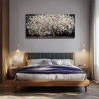Gold Wall Decor Black Art Tree Wall Art for Living Room Canvas Painting Canvas Pistures Framed Modern Artwork for Home Kitche