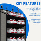 [Improve Over The Door Shoe Organizer, Extra Large 10 Tiers, Over Door Shoe Organizer, Coated Hooks Grip Firmly Without Scrat