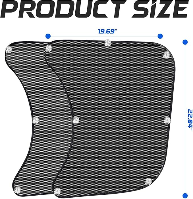 Pacify 2 Pcs Semi Truck Window Shades with Suction Cups Side Window Sun Shades UV Protection Semi-Truck Interior Accessories Curtains for Freightliner Cascadia 23.6x21.6inch