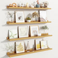 Fun Memories Picture Ledge Shelf, Floating Shelves Set of 4, 36 Inch Picture Shelves for Wall with Ledge, Large Nursery Book 