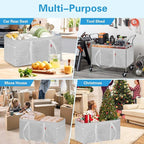 LHZK Standing Extra Large Utility Tote Bag with Metal Wire Frame and the Sides Rinforced, Extra Large Tote Bag with Handle, Reusable Grocery Bags Foldable, Beach Bag, Car Tote (Grey, 26''x15''x13'')