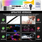Dreamcolor Acrylic Interior Car LED Strip Light with USB/Type C/4-Port USB Cigarette Lighter,RGB 10 in 1 with 175 inches 650 LEDs Ambient Lighting Kits, Sound Active Function Neon Led Strips for Car