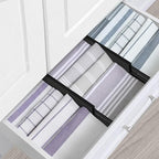 Utoplike 4 pcs Bamboo Kitchen Drawer Dividers Large, Adjustable Black Drawer Organizers, Spring Loaded, Works in Kitchen, Dre