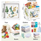 Clastyle 3 pcs Dinosaur Cube Storage Unit Boxes Volcano Kallax Box for Shelves Parents Storage Baskets for Book Clothes Toy O