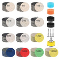 203 PCS 1 Inch Sanding Disc,Hook and Loop 60 to 10000 Wet Dry Sandpaper with 1/8" Shank,Backing Pad,Foam Buffering Pad,Foam S