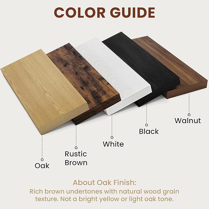 Vivelove 2" Thick Floating Shelves for Wall 12 Inches Long, 12" Deep Wall Shelves, for Bedroom, Bathroom, Living Room, Kitche
