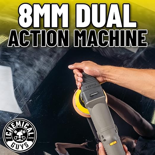 Chemical Guys TORQX Dual Action Random Orbital Polisher for Cars – Professional Car Buffer for Trucks and SUVs – 700W Motor, 8mm Orbit, Lightweight 4.7 lb Design, Paint Correction