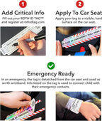 Emergency Contact Identification System for Car Seats, Booster Seats, Baby Gear | Original ROTH ID TAG Kit (2 Tags)